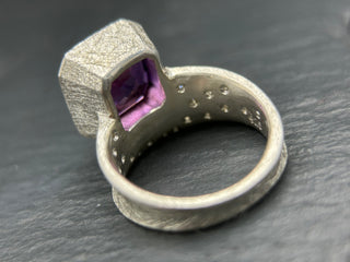 Asscher Cut Purple Ceylon Sapphire