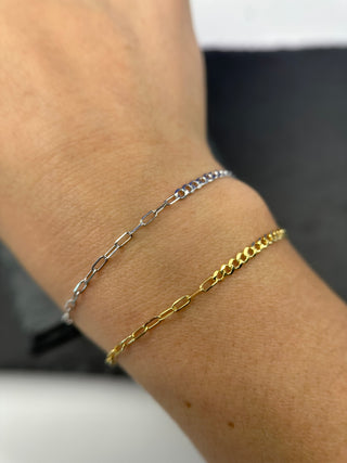 Paperclip & Curb Chain Bracelet