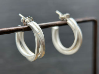 Silver Wrapped Hoop Posts