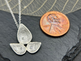 Silver & Diamond Pear Cluster Necklace