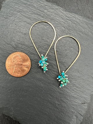 Turquoise Tear Hoops - XS - GF