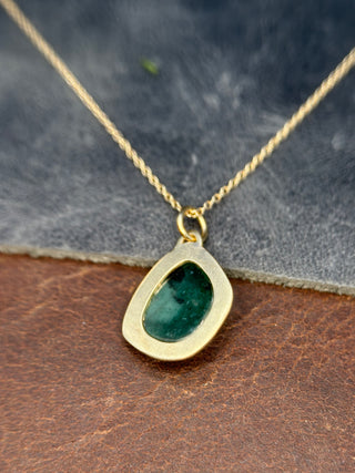 Benthic Talisman- Emerald and Black Opal Convertible Necklace