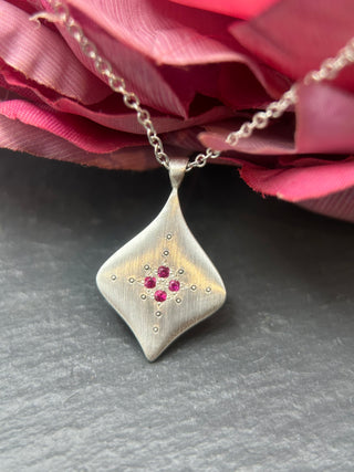 Silver Night Pendant in Ruby