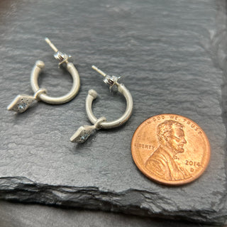 Silver Nights Charm Hoops