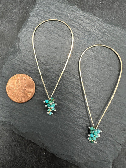 Turquoise Tear Hoops - S - GF