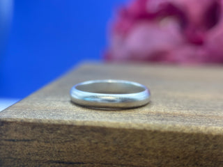 Simple Silver Half-Round Bands