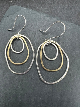 Mini Hammered Trio Earrings