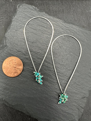 Turquoise Tear Hoops - S - SS