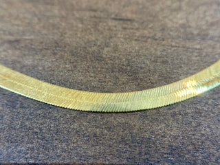 Flat Herringbone Gold Chain Necklace