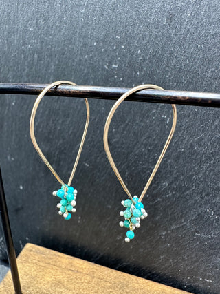 Turquoise Tear Hoops - XS - GF