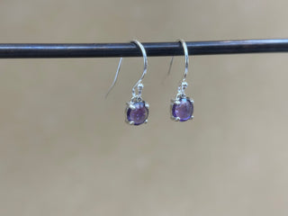 Rose-cut Amethyst Dangles