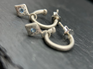 Silver Nights Charm Hoops