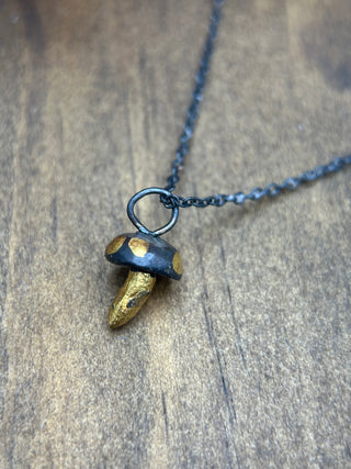 Golden Mushroom Pendant