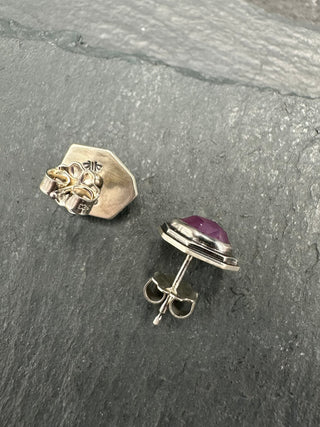 Mismatched Purple Sapphire Studs
