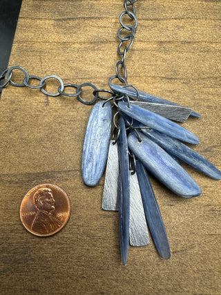 Kyanite Carved Cluster Necklace