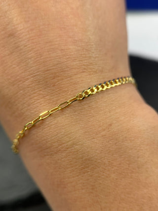 Paperclip & Curb Chain Bracelet