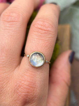 Full Moon Moonstone Ring