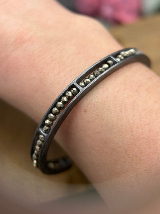 Oxidized Silver and Pyrite Cuff