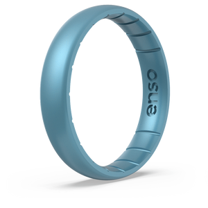 Birthstone Classic Thin Silicone Ring: Blue Topaz