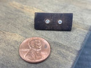 Tiny Salt & Pepper Bezel studs