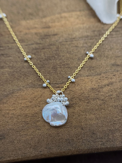 Keshi Pear Drew Drop Necklace -GF