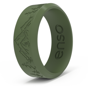 Etched Bevel Silicone Ring: Pine Peak