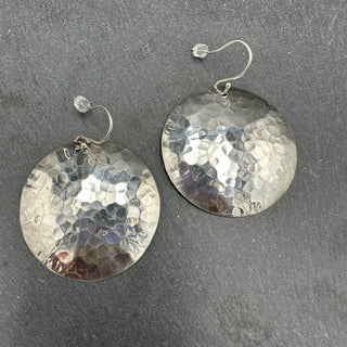 Large Hammered Disk Earrings
