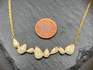 Gold Filled Pear Bar Necklace