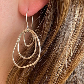 Mini Hammered Trio Earrings