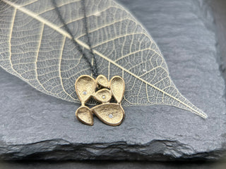 Gold Filled Pear Cluster Oxidized Chain Necklace