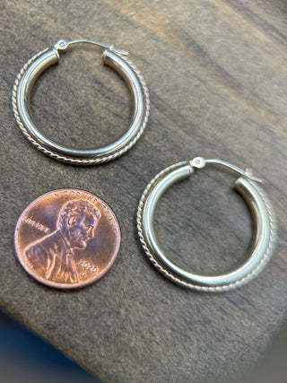 Yellow Gold Rope Hoops