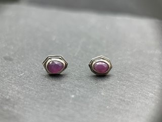 Mismatched Purple Sapphire Studs