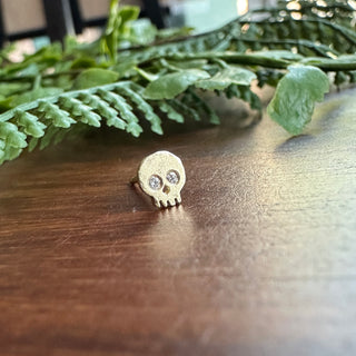 Gold Skull Post Earring