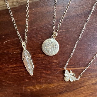Tiny Cherry Blossom with Diamonds Necklace