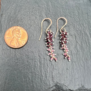 Wisteria Earrings Garnet & Pink Tourmaline- RS