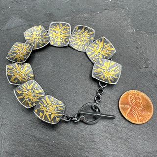 Keum Boo Cushion Bracelet with Diamonds