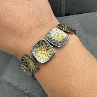Keum Boo Cushion Bracelet with Diamonds