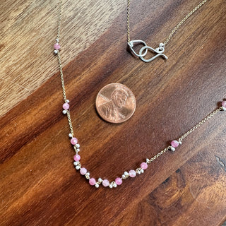 Little Rondelle Necklace -  Pink Tourmaline- GF