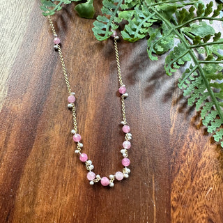 Little Rondelle Necklace -  Pink Tourmaline- GF