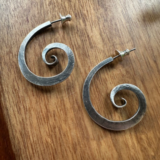 Forged Spiral Earrings