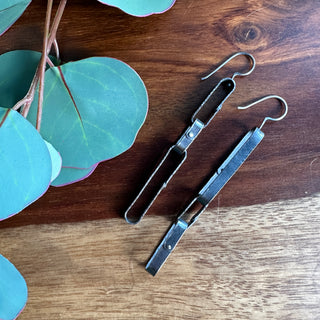 Rivet Chain Dark Earring