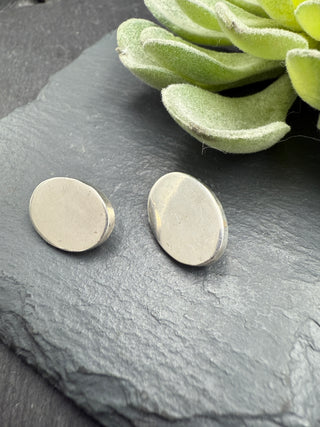 Silver Oval Earrings