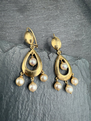 Gold & Pearl Celebration Earrings