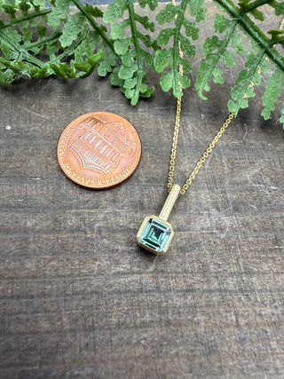 Sapphire Asscher Pendant