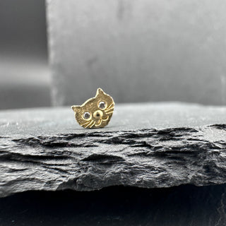 Gold Cat Post Earrings