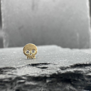 Gold Skull Post Earring