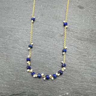 Little Rondelle Necklace - Lapis Lazuli - GF