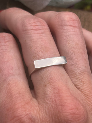 Silver Chunky Corner Ring