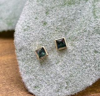 Green Sapphire Studs