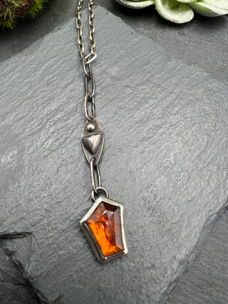 Geometric Garnet Necklace